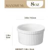 imageMALACASA Ramekins 8 oz Oven Safe White Porcelain Creme Brulee Souffle Ramekins Set of 6 Ceramic Custard Cups for Baking Dishwasher and Oven Safe Series RAMEKINDISH