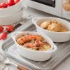 imageMALACASA Souffle Dishes105 OZ Ramekins for Baking White Vine Pattern Ramekin Bowls with Double Handle Ramekin Oven Safe for Pudding Cupcake and Creme Brulee Set of 4 Series Ramekin