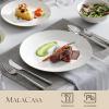 imageMALACASA Upscale Bone China Dinnerware Set 16 Pieces Plates and Bowls Sets with Gold Rim CreamWhite Dinner Plate for Dessert Soup and Small Cereal Bowl Lightweight Dish Set for 4 Series JERAJERAGolden Rim