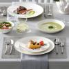 imageMALACASA Upscale Bone China Dinnerware Set 16 Pieces Plates and Bowls Sets with Gold Rim CreamWhite Dinner Plate for Dessert Soup and Small Cereal Bowl Lightweight Dish Set for 4 Series JERAJERAGolden Rim