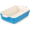imageMALACASA 44 QT Baking Dish 9x13 Large Casserole Dish for Oven Ceramic Baking Pan Rectangular Lasagna Pan Deep with Handles for Baking Durable Microwave Oven Safe Blue Series BAKEBAKEBlue