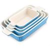 imageMALACASA Bakeware Set of 4 Porcelain Baking Pans Set for Oven Casserole Dish Ceramic Rectangular Baking Dish Lasagna Pans for Cooking Cake Kitchen Green 94quot111quot122quot147quot Series BAKEBAKEBlue