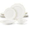 imageMALACASA Bone China Dinnerware Set 16 Pieces CreamWhite Plates and Bowls Sets with Gold Rim Serving Plates and Small Bowls for Dessert Salad Soup Pasta Cereal Scratch Resistant Series LOTUS