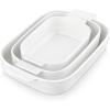 imageMALACASA Casserole Dishes for Oven Porcelain Baking Dishes Set of 3 Durable Casserole Dish Set Lasagna Pan Deep Ceramic Bakeware Sets with Handles White 13811794 Series Bake