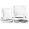 imageMALACASA Plates and Bowls Sets12Piece Ivory White Plate Set for 6 Porcelain Dinnerware Set with Plates and Bowls Kitchen Dish Set Microwave Safe Series Flora