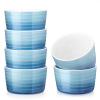 imageMALACASA Ramekins 10 oz Set of 6 Porcelain Creme Brulee Ramekins Oven Safe Ceramic Souffle Dish Ramekin Cups Individual Baking Dish for Pudding Dipping Sauce Cooking Blue Series RAMEKINDISH