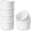 imageMALACASA Ramekins 8 oz Oven Safe White Porcelain Creme Brulee Souffle Ramekins Set of 6 Ceramic Custard Cups for Baking Dishwasher and Oven Safe Series RAMEKINDISH