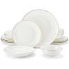 imageMALACASA Upscale Bone China Dinnerware Set 16 Pieces Plates and Bowls Sets with Gold Rim CreamWhite Dinner Plate for Dessert Soup and Small Cereal Bowl Lightweight Dish Set for 4 Series JERAJERAGolden Rim