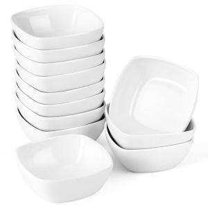 imageMALACASA 5 oz Porcelain Dip Bowls Set 12 Pack Small Ramekins Dipping Sauce Dishes Stackable Tiny Ramekins for Pudding Souffle Brulee Dessert Snack Charcuterie Boards accessories Oven Safe