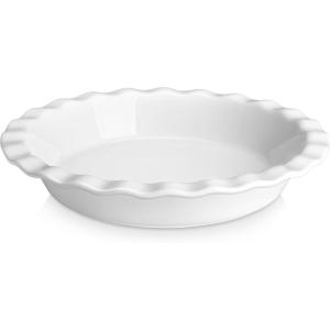imageMALACASA Ceramic Pie Pan Pie Pan for Baking 9 Inch 40 OZ Pie Plate Round Pie Dish for Baking Fluted Pie Dish Baking Pan Non Stick Deep Pie Dishes for Quiche Apple Pies Pot Pies Tart etc1 Piece