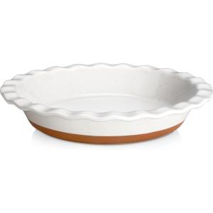 imageMALACASA Ceramic Pie Pan for Baking  9 Inch Quiche Baking Dish Nonstick Pie Plate Deep Dish ScratchResistant Pie Pan for Apple Pie Pot Pie Series TARA1 pc
