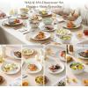 imageMALACASA 12 Pieces Dinnerware Sets Modern Relief Design Plates and Bowls Sets White Dish Set for 4 Kitchen Ceramic Dinner Plates Dishware Set Microwave and Dishwasher Safe Series LYDIA