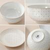 imageMALACASA 12 Pieces Dinnerware Sets Modern Relief Design Plates and Bowls Sets White Dish Set for 4 Kitchen Ceramic Dinner Plates Dishware Set Microwave and Dishwasher Safe Series LYDIA