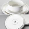 imageMALACASA Plates and Bowls Sets 12 Pieces Porcelain Dinnerware Sets Dishware Sets Chip Resistant Ceramic Dish Set Dining Dinner Ware Service for 4 White Series LUNAIvory White