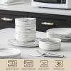 imageMALACASA Plates and Bowls Sets 12 Pieces Porcelain Dinnerware Sets Dishware Sets Chip Resistant Ceramic Dish Set Dining Dinner Ware Service for 4 White Series LUNAMarble Grey
