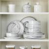 imageMALACASA Plates and Bowls Sets 12 Pieces Porcelain Dinnerware Sets Dishware Sets Chip Resistant Ceramic Dish Set Dining Dinner Ware Service for 4 White Series LUNAMarble Grey