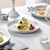 imageMALACASA Plates and Bowls Sets 12 Pieces Porcelain Dinnerware Sets Dishware Sets Chip Resistant Ceramic Dish Set Dining Dinner Ware Service for 4 White Series LUNAMarble Grey