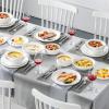 imageMALACASA Plates and Bowls Sets 12 Pieces Porcelain Dinnerware Sets Dishware Sets Chip Resistant Ceramic Dish Set Dining Dinner Ware Service for 4 White Series LUNAIvory White