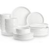 imageMALACASA Plates and Bowls Sets 12 Pieces Porcelain Dinnerware Sets Dishware Sets Chip Resistant Ceramic Dish Set Dining Dinner Ware Service for 4 White Series LUNAIvory White