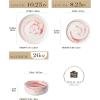 imageMALACASA Plates and Bowls Sets 12 Pieces Porcelain Dinnerware Sets Dishware Sets Chip Resistant Ceramic Dish Set Dining Dinner Ware Service for 4 White Series LUNAMarble Pink
