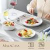 imageMALACASA Plates and Bowls Sets 12 Pieces Porcelain Dinnerware Sets Dishware Sets Chip Resistant Ceramic Dish Set Dining Dinner Ware Service for 4 White Series LUNAIvory White