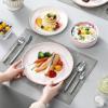 imageMALACASA Plates and Bowls Sets 12 Pieces Porcelain Dinnerware Sets Dishware Sets Chip Resistant Ceramic Dish Set Dining Dinner Ware Service for 4 White Series LUNAMarble Pink