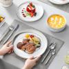 imageMALACASA Plates and Bowls Sets 12 Pieces Porcelain Dinnerware Sets Dishware Sets Chip Resistant Ceramic Dish Set Dining Dinner Ware Service for 4 White Series LUNAMarble Grey