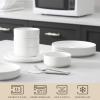 imageMALACASA Plates and Bowls Sets 12 Pieces Porcelain Dinnerware Sets Dishware Sets Chip Resistant Ceramic Dish Set Dining Dinner Ware Service for 4 White Series LUNAIvory White