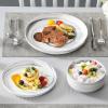 imageMALACASA Plates and Bowls Sets 12 Pieces Porcelain Dinnerware Sets Dishware Sets Chip Resistant Ceramic Dish Set Dining Dinner Ware Service for 4 White Series LUNAMarble Grey