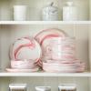 imageMALACASA Plates and Bowls Sets 12 Pieces Porcelain Dinnerware Sets Dishware Sets Chip Resistant Ceramic Dish Set Dining Dinner Ware Service for 4 White Series LUNAMarble Pink