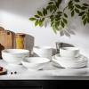 imageMALACASA Plates and Bowls Sets 12 Pieces Porcelain Dinnerware Sets Dishware Sets Chip Resistant Ceramic Dish Set Dining Dinner Ware Service for 4 White Series LUNAIvory White