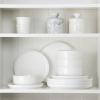 imageMALACASA Plates and Bowls Sets 12 Pieces Porcelain Dinnerware Sets Dishware Sets Chip Resistant Ceramic Dish Set Dining Dinner Ware Service for 4 White Series LUNAIvory White
