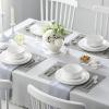 imageMALACASA Plates and Bowls Sets 12 Pieces Porcelain Dinnerware Sets Dishware Sets Chip Resistant Ceramic Dish Set Dining Dinner Ware Service for 4 White Series LUNAIvory White