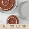 imageMALACASA Plates and Bowls Sets 24 Pieces Modern Ceramic Dinnerware Set for 8 Kitchen Dinner Set Stoneware Dishware Dishes Set Microwave and Dishwasher Safe Brown Series TARAGray