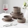 imageMALACASA Plates and Bowls Sets 24 Pieces Modern Ceramic Dinnerware Set for 8 Kitchen Dinner Set Stoneware Dishware Dishes Set Microwave and Dishwasher Safe Pink Series TARABrown