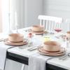 imageMALACASA Plates and Bowls Sets 24 Pieces Modern Ceramic Dinnerware Set for 8 Kitchen Dinner Set Stoneware Dishware Dishes Set Microwave and Dishwasher Safe Pink Series TARAPink