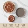 imageMALACASA Plates and Bowls Sets 24 Pieces Modern Ceramic Dinnerware Set for 8 Kitchen Dinner Set Stoneware Dishware Dishes Set Microwave and Dishwasher Safe Brown Series TARAMulticolor