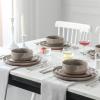 imageMALACASA Plates and Bowls Sets 24 Pieces Modern Ceramic Dinnerware Set for 8 Kitchen Dinner Set Stoneware Dishware Dishes Set Microwave and Dishwasher Safe Pink Series TARABrown