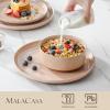 imageMALACASA Plates and Bowls Sets 24 Pieces Modern Ceramic Dinnerware Set for 8 Kitchen Dinner Set Stoneware Dishware Dishes Set Microwave and Dishwasher Safe Pink Series TARAPink