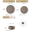 imageMALACASA Plates and Bowls Sets 24 Pieces Modern Ceramic Dinnerware Set for 8 Kitchen Dinner Set Stoneware Dishware Dishes Set Microwave and Dishwasher Safe Pink Series TARABrown
