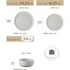 imageMALACASA Plates and Bowls Sets 24 Pieces Modern Ceramic Dinnerware Set for 8 Kitchen Dinner Set Stoneware Dishware Dishes Set Microwave and Dishwasher Safe Pink Series TARAGray