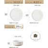 imageMALACASA Plates and Bowls Sets 24 Pieces Modern Ceramic Dinnerware Set for 8 Kitchen Dinner Set Stoneware Dishware Dishes Set Microwave and Dishwasher Safe Brown Series TARAWhite