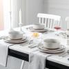 imageMALACASA Plates and Bowls Sets 24 Pieces Modern Ceramic Dinnerware Set for 8 Kitchen Dinner Set Stoneware Dishware Dishes Set Microwave and Dishwasher Safe Brown Series TARAGray