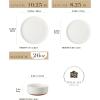imageMALACASA Plates and Bowls Sets 24 Pieces Modern Ceramic Dinnerware Set for 8 Kitchen Dinner Set Stoneware Dishware Dishes Set Microwave and Dishwasher Safe Brown Series TARAWhite