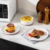 imageMALACASA Plates and Bowls Sets 24 Pieces Modern Ceramic Dinnerware Set for 8 Kitchen Dinner Set Stoneware Dishware Dishes Set Microwave and Dishwasher Safe Pink Series TARAWhite