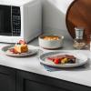 imageMALACASA Plates and Bowls Sets 24 Pieces Modern Ceramic Dinnerware Set for 8 Kitchen Dinner Set Stoneware Dishware Dishes Set Microwave and Dishwasher Safe Brown Series TARAGray