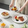 imageMALACASA Plates and Bowls Sets 24 Pieces Modern Ceramic Dinnerware Set for 8 Kitchen Dinner Set Stoneware Dishware Dishes Set Microwave and Dishwasher Safe Brown Series TARAWhite