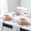 imageMALACASA Plates and Bowls Sets 24 Pieces Modern Ceramic Dinnerware Set for 8 Kitchen Dinner Set Stoneware Dishware Dishes Set Microwave and Dishwasher Safe Pink Series TARAPink