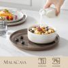 imageMALACASA Plates and Bowls Sets 24 Pieces Modern Ceramic Dinnerware Set for 8 Kitchen Dinner Set Stoneware Dishware Dishes Set Microwave and Dishwasher Safe Brown Series TARAMulticolor