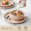 imageMALACASA Plates and Bowls Sets 24 Pieces Modern Ceramic Dinnerware Set for 8 Kitchen Dinner Set Stoneware Dishware Dishes Set Microwave and Dishwasher Safe Pink Series TARAPink